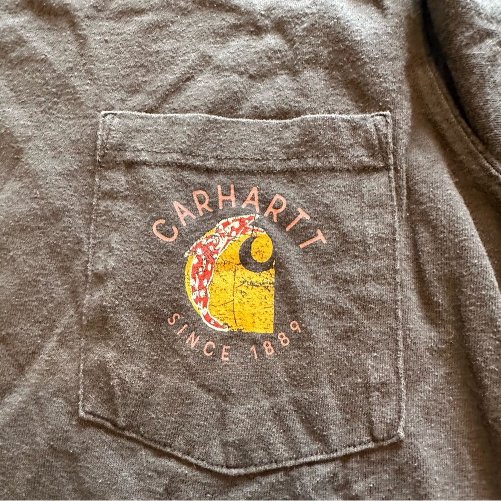 Carhartt XL Black Rosie The riveter Work Long Sleeve Tee Work Construction - Picture 3 of 7